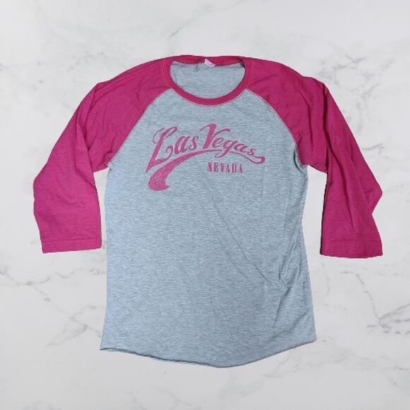 l.a.t. Tops - L.A.T. pink/gray women's XL baseball style tee.